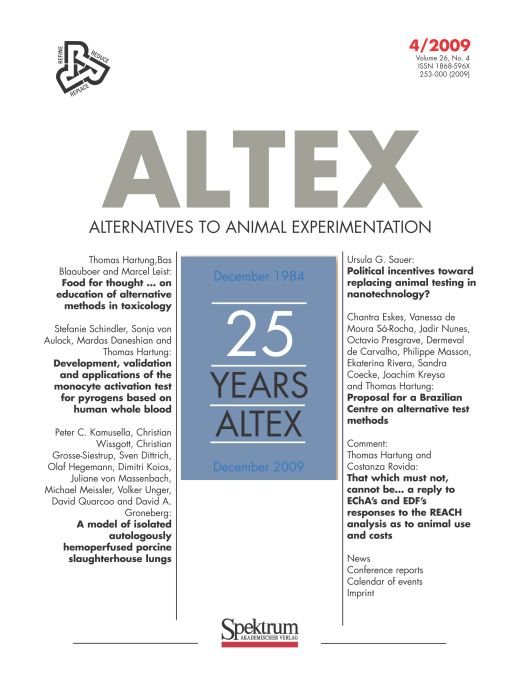 Political incentives towards replacing animal testing in nanotechnology? |  ALTEX - Alternatives to animal experimentation